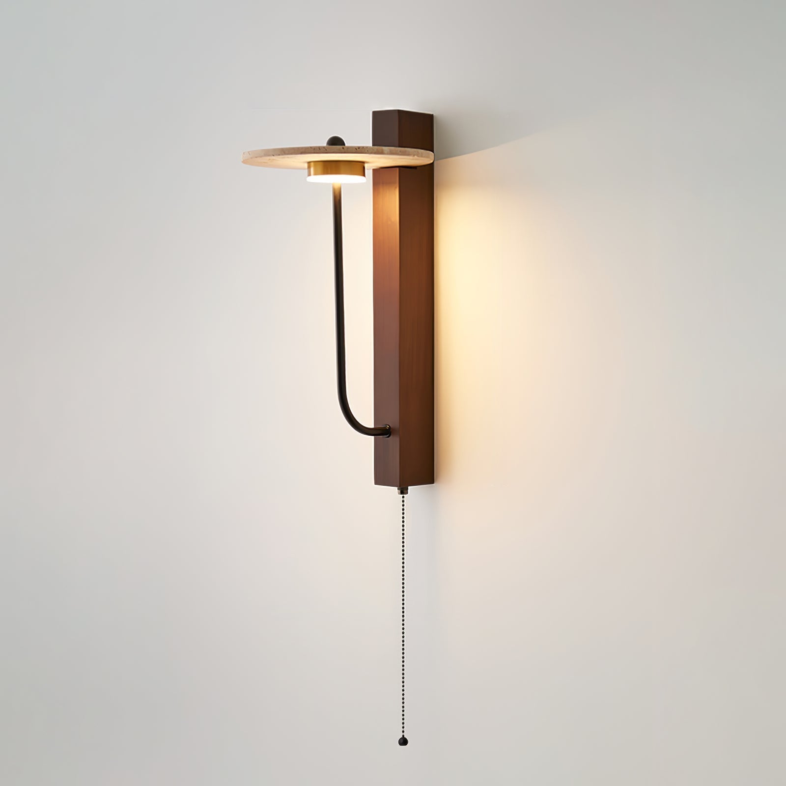 Viphayra Lever Arm Travertine Wall Light