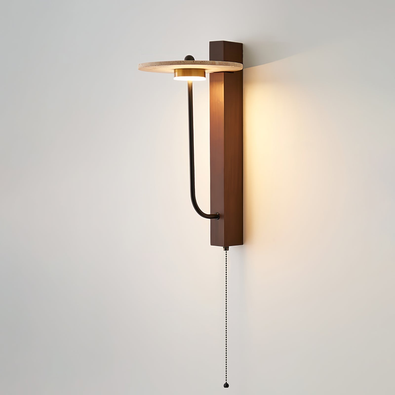 Viphayra Lever Arm Travertine Wall Light