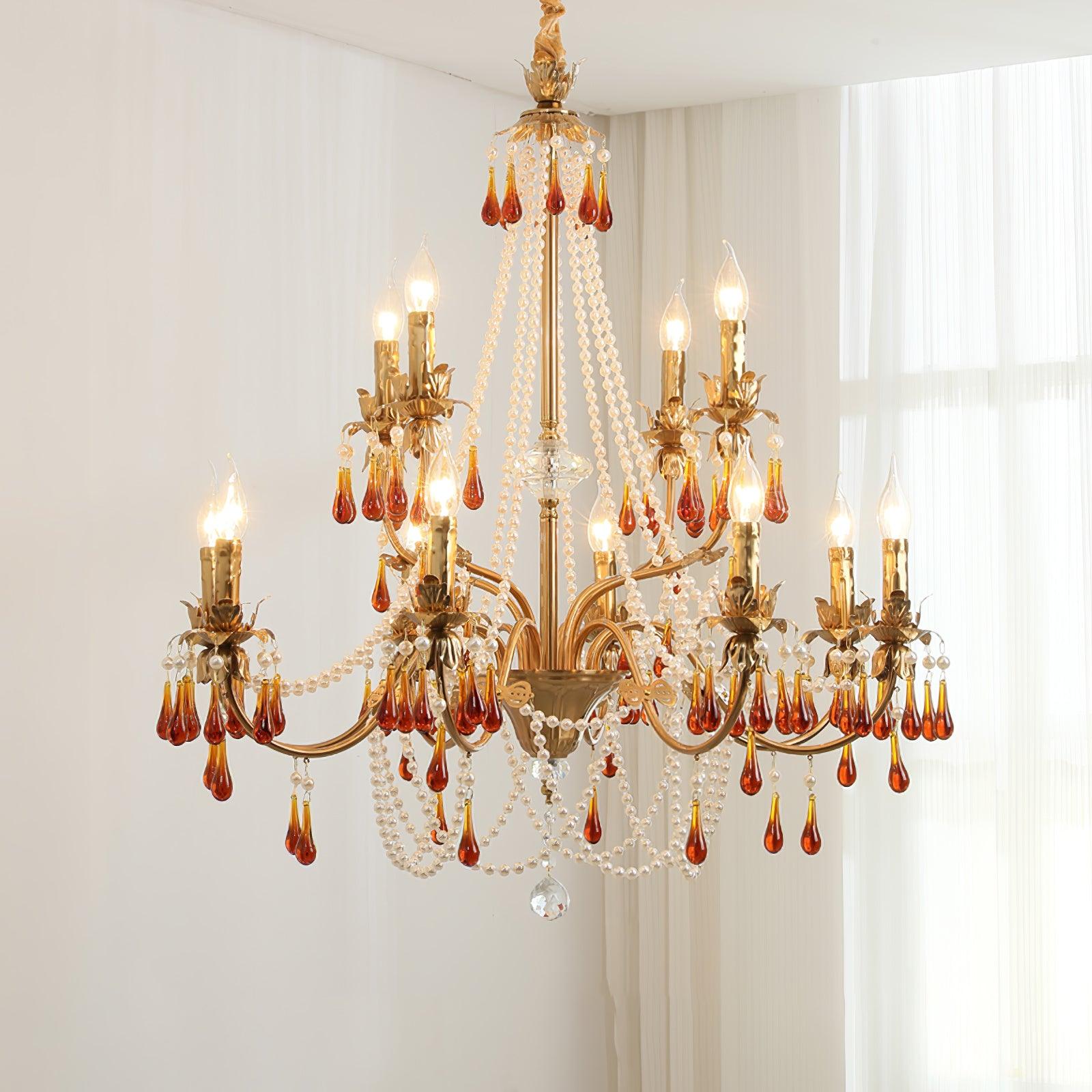 Ormirara Postmodern Luxury Amber Crystal Chandelier