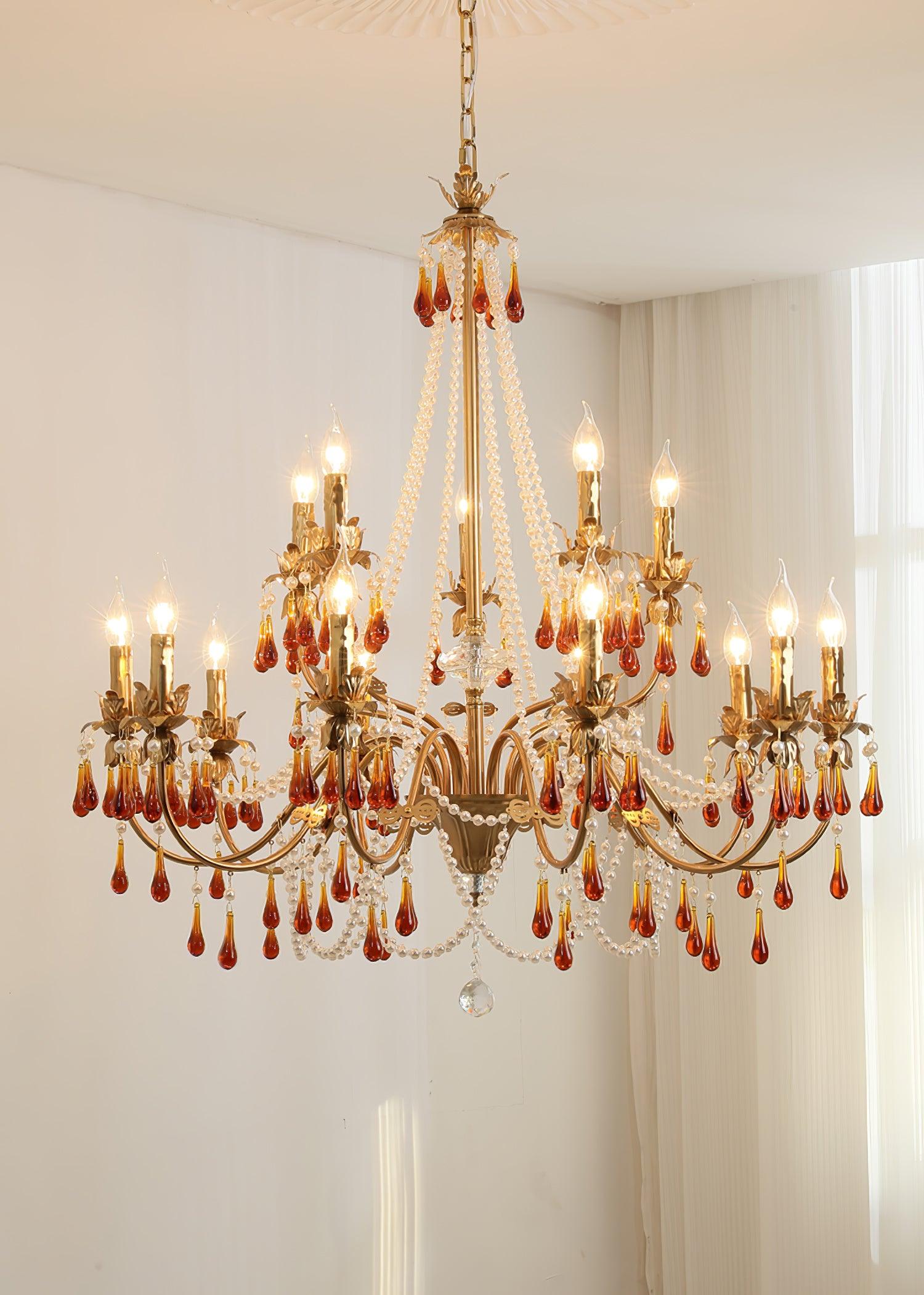 Ormirara Postmodern Luxury Amber Crystal Chandelier