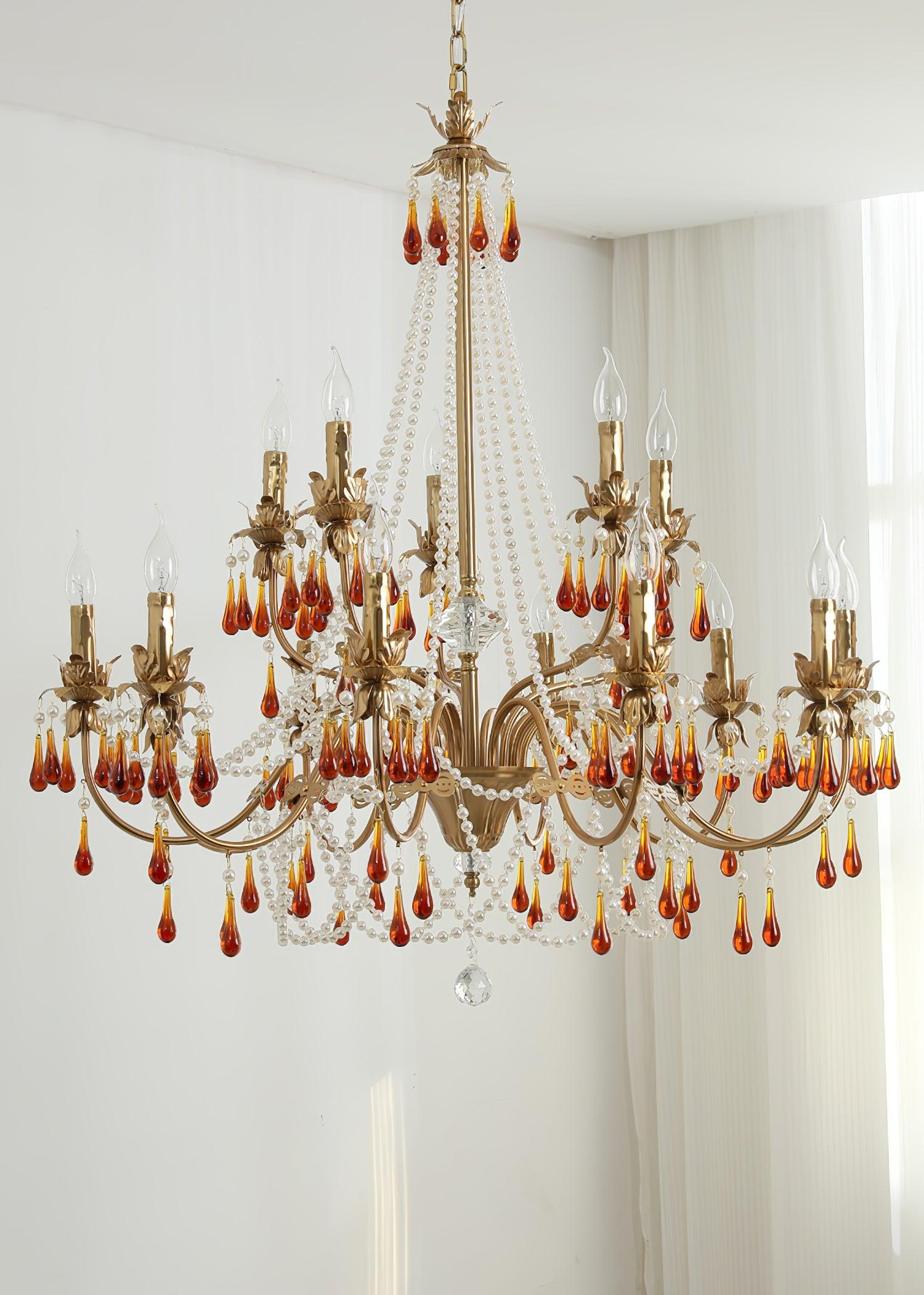 Ormirara Postmodern Luxury Amber Crystal Chandelier