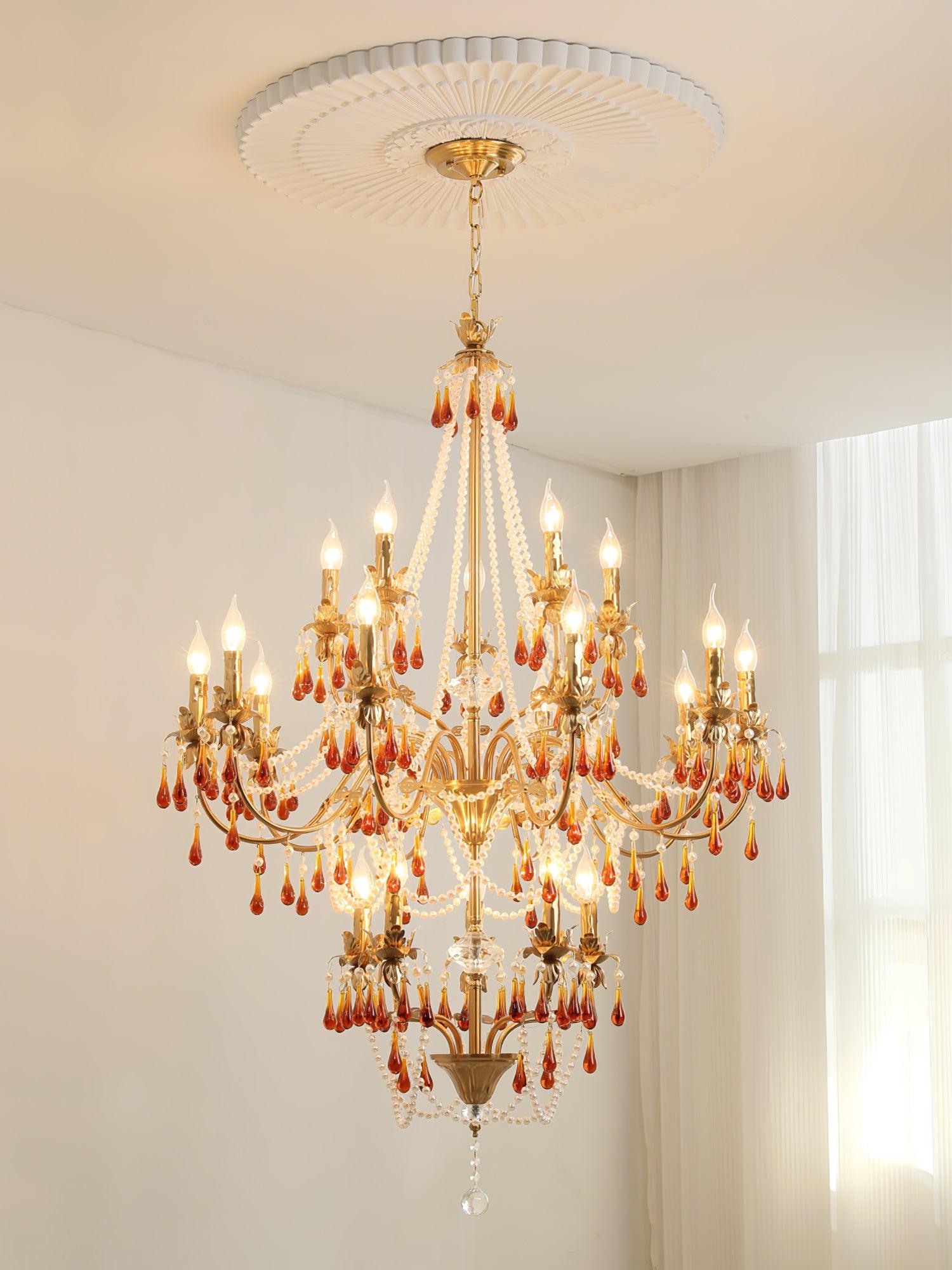 Ormirara Postmodern Luxury Amber Crystal Chandelier