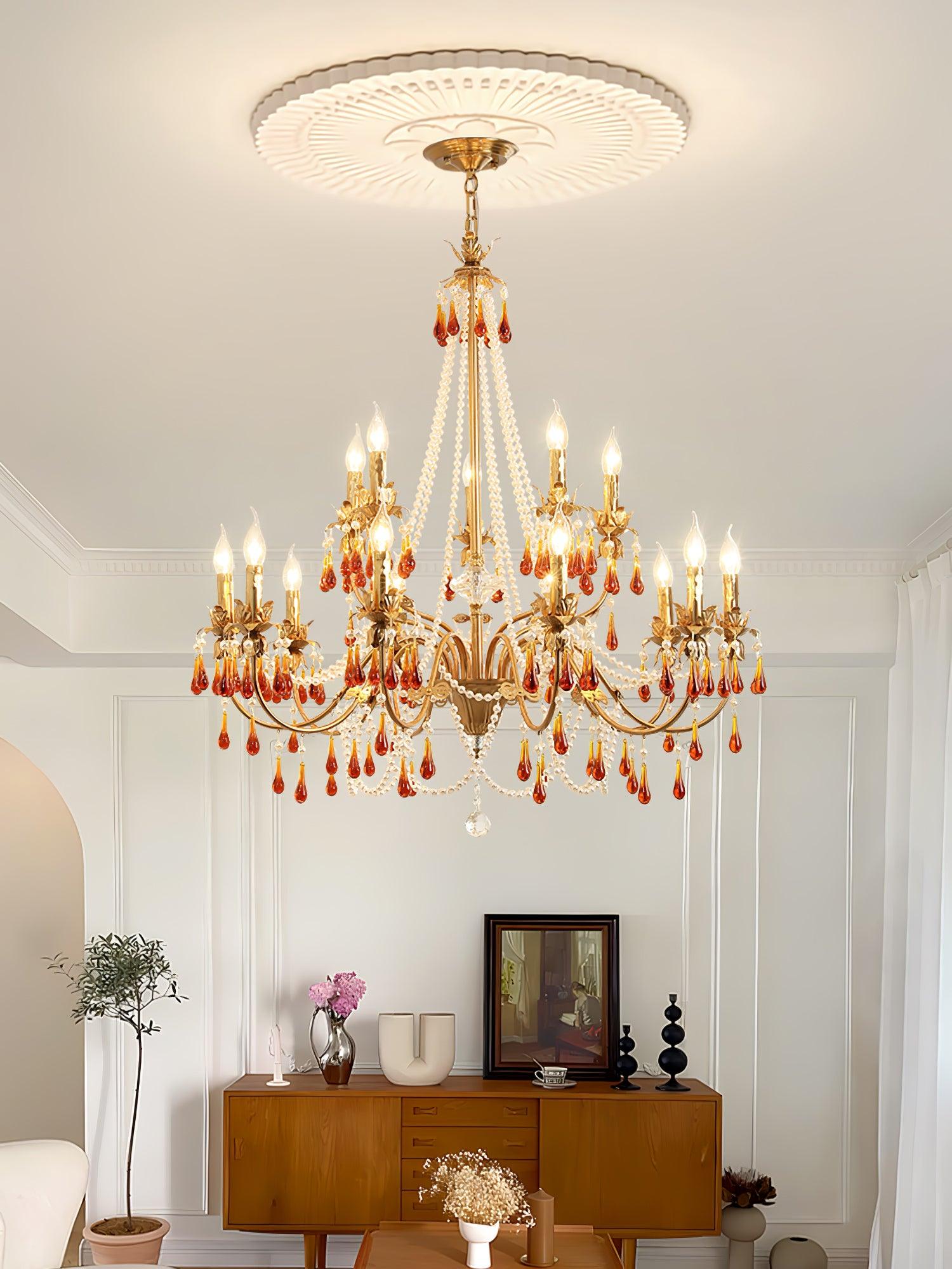 Ormirara Postmodern Luxury Amber Crystal Chandelier