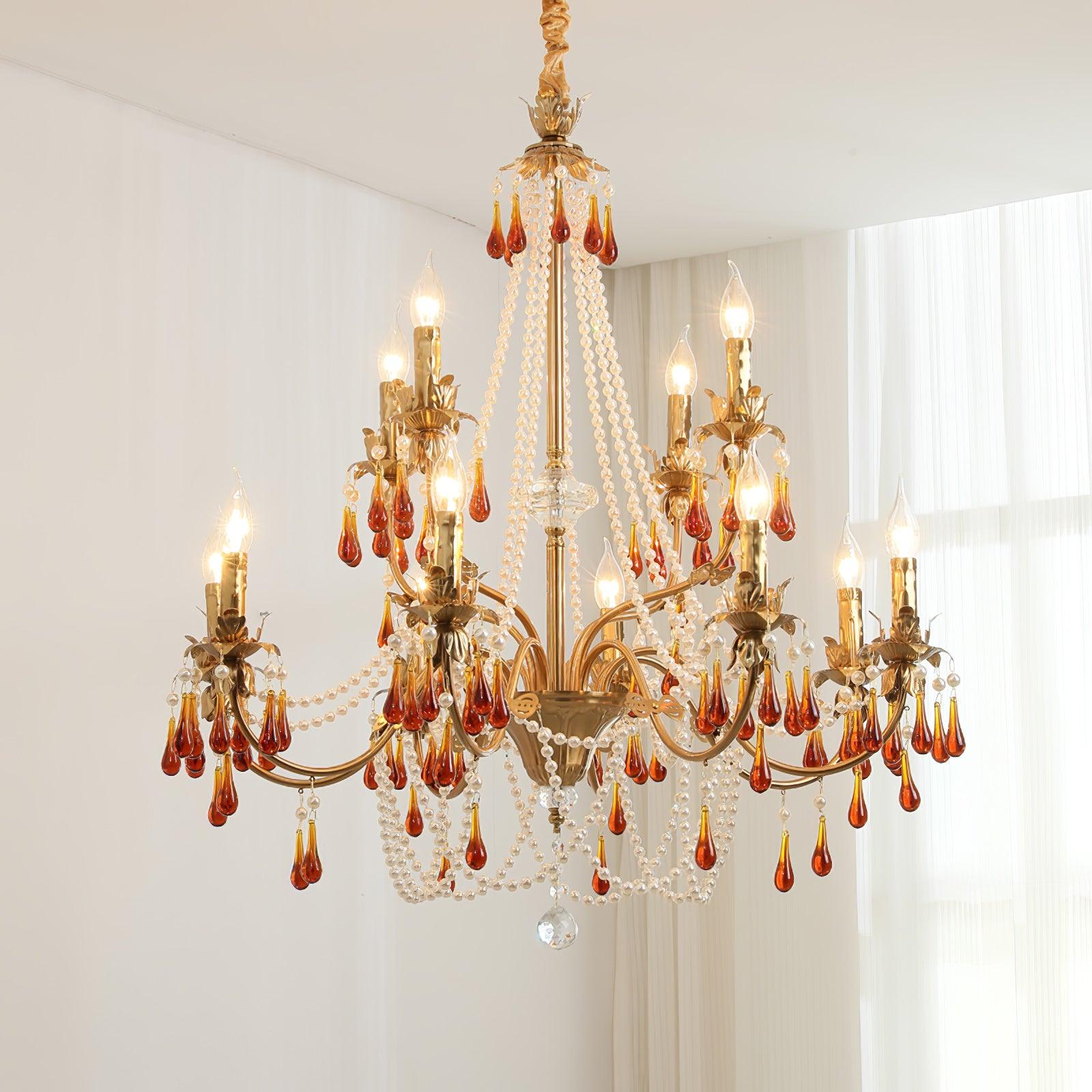 Ormirara Postmodern Luxury Amber Crystal Chandelier