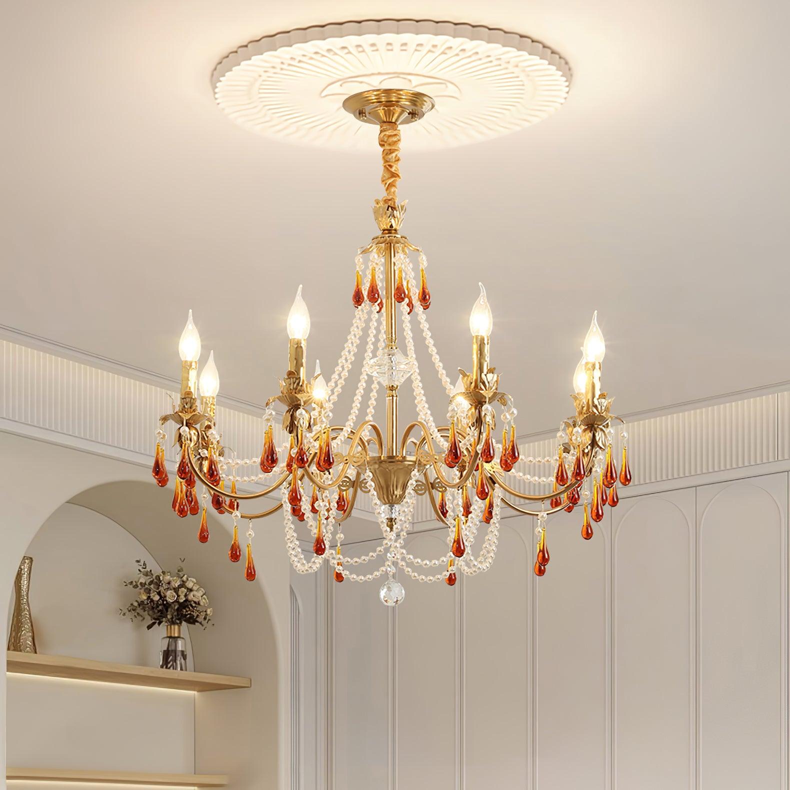 Ormirara Postmodern Luxury Amber Crystal Chandelier
