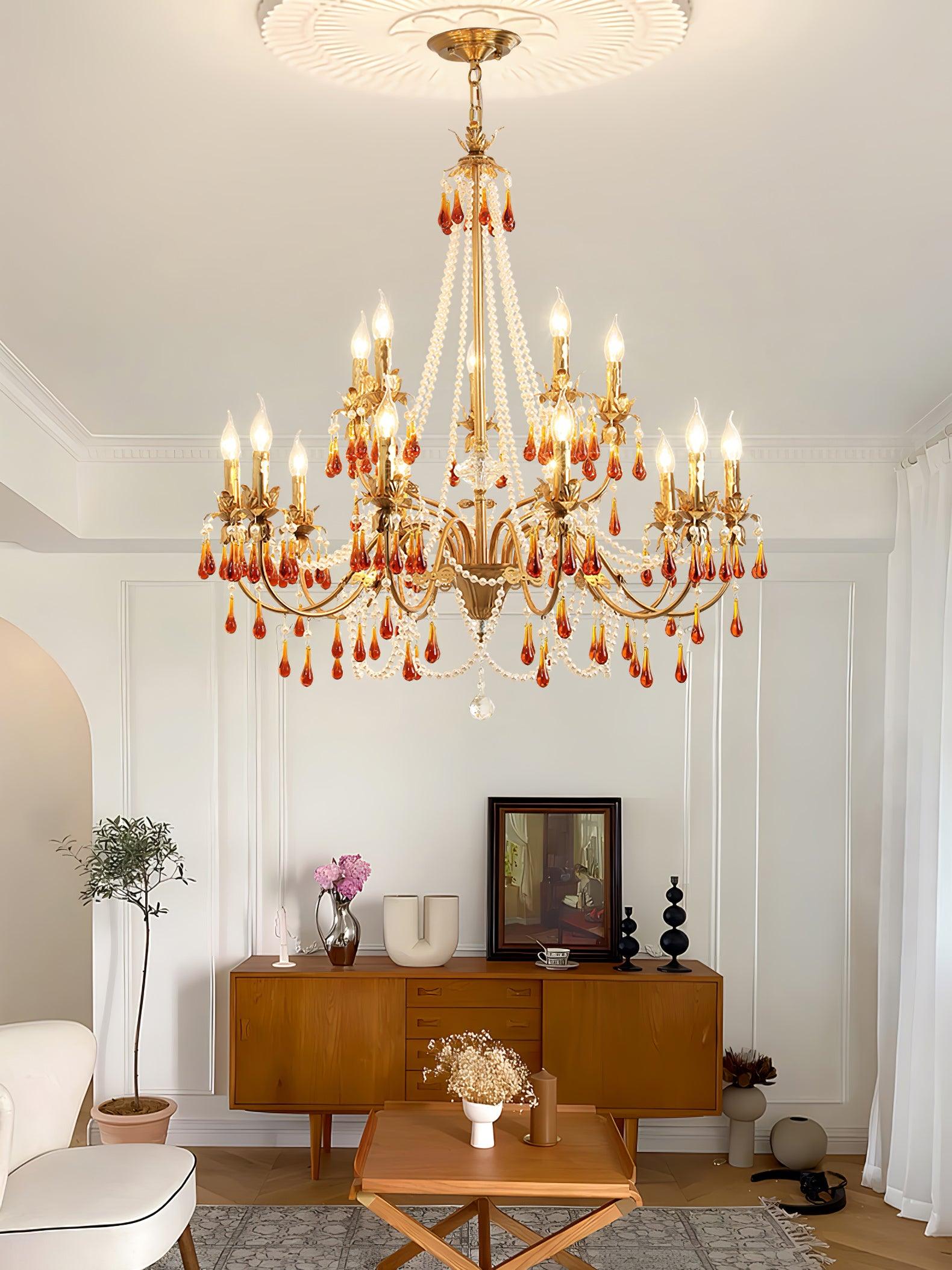 Ormirara Postmodern Luxury Amber Crystal Chandelier