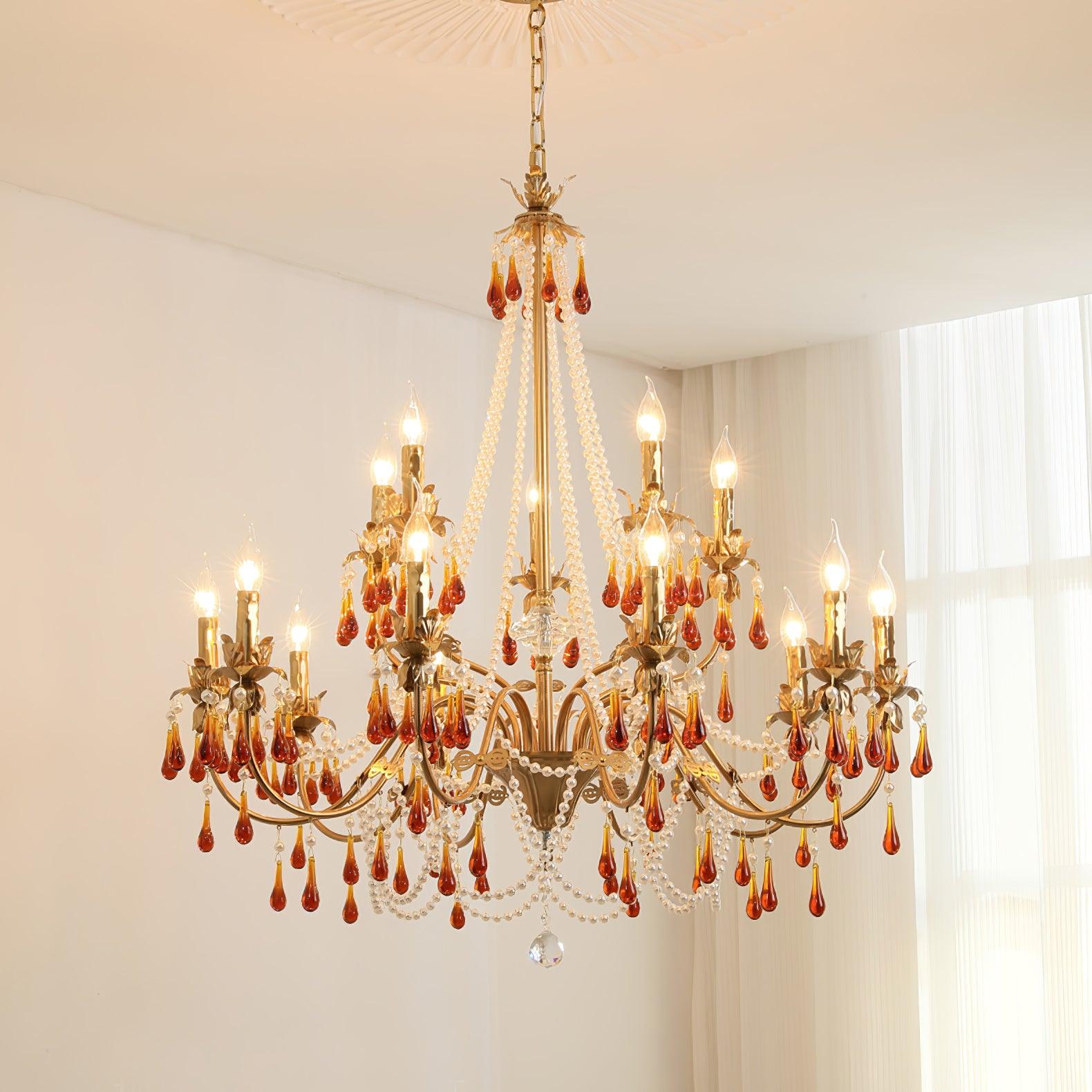 Ormirara Postmodern Luxury Amber Crystal Chandelier