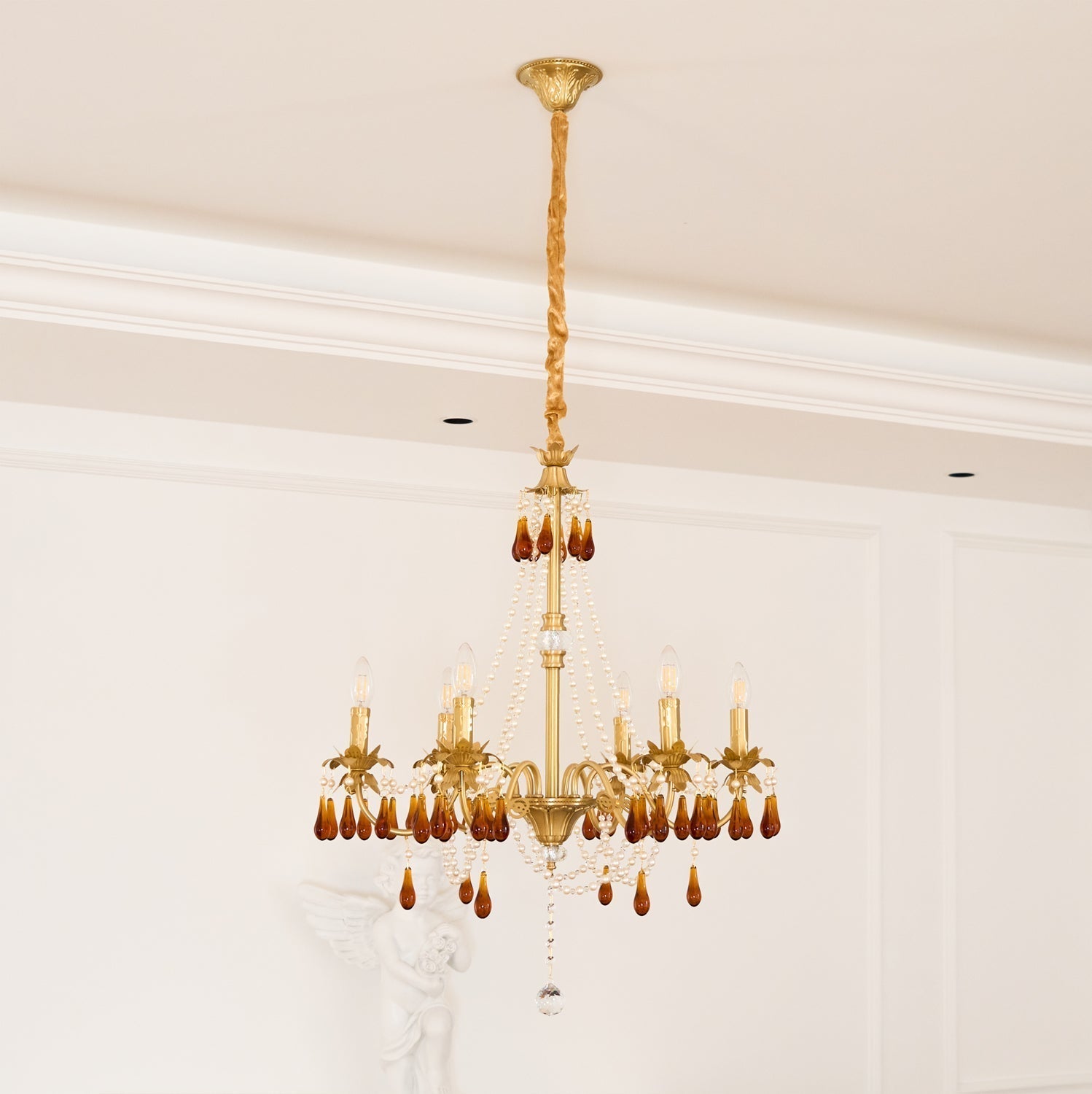 Ormirara Postmodern Luxury Amber Crystal Chandelier