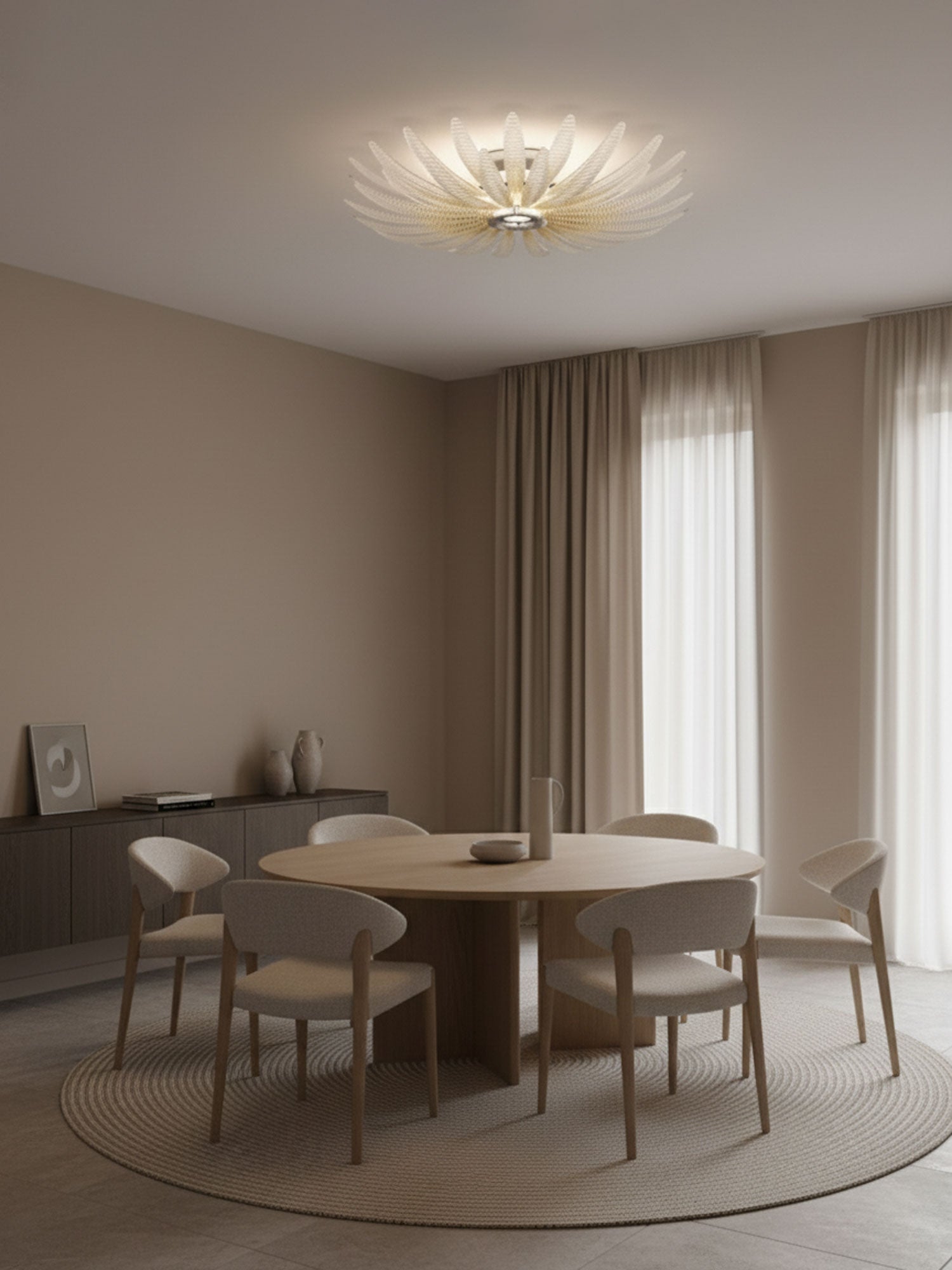 Ignatius Glass Petal Ceiling Light