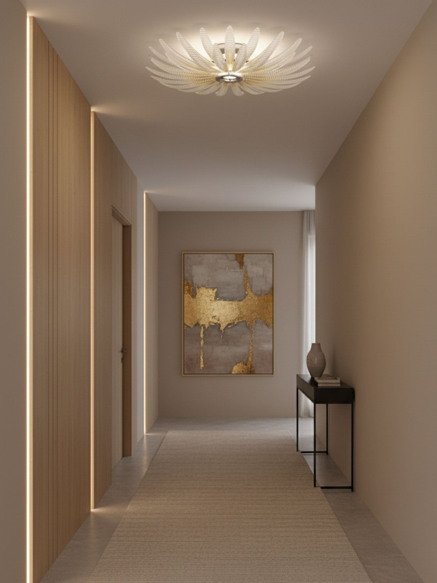 Ignatius Glass Petal Ceiling Light