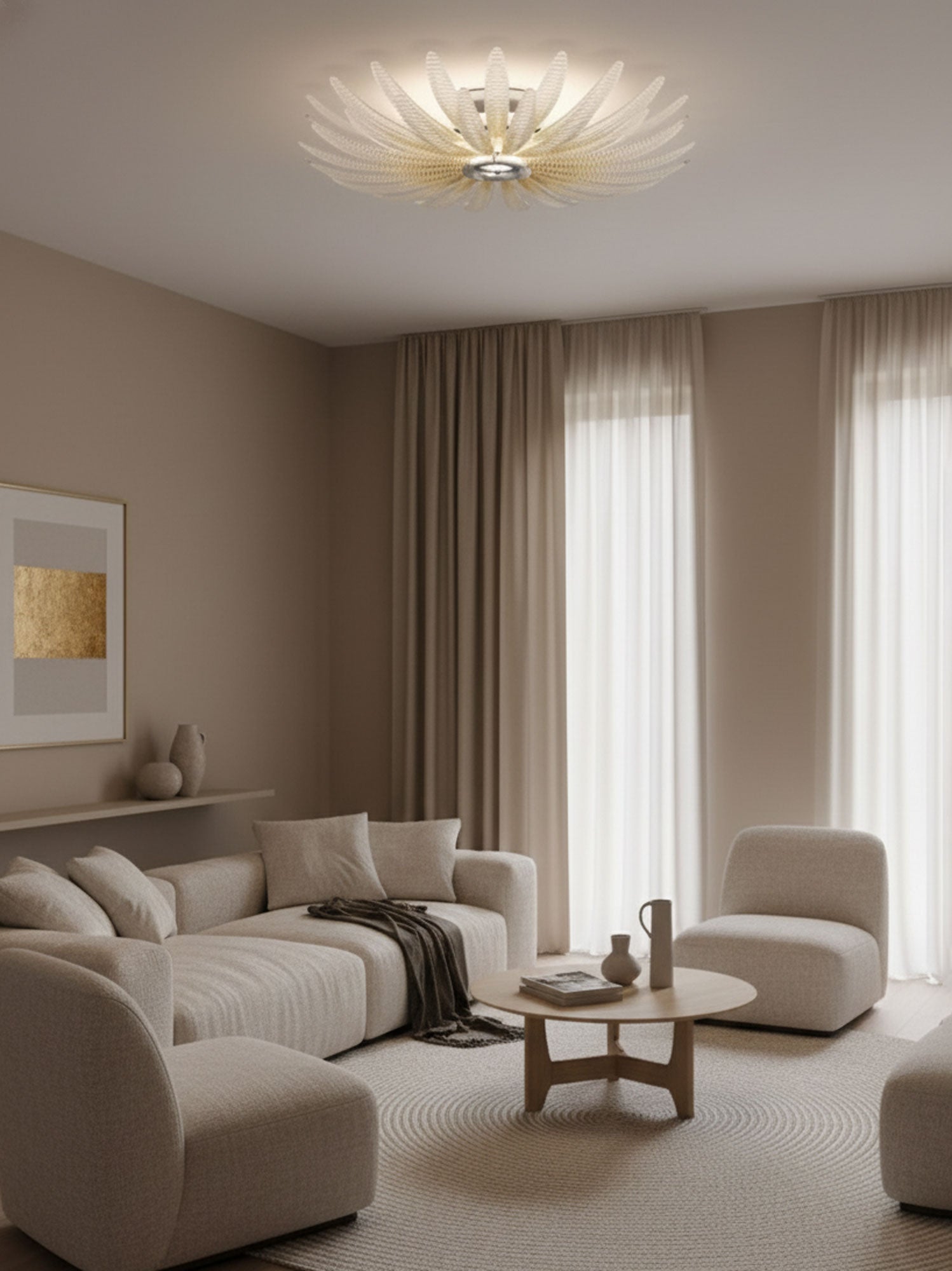 Ignatius Glass Petal Ceiling Light