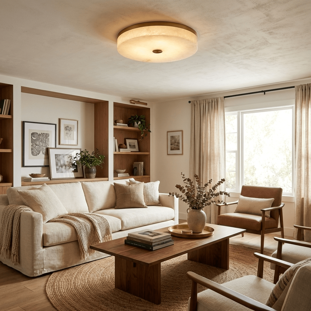 Niviria Lowell Alabaster Ceiling Light