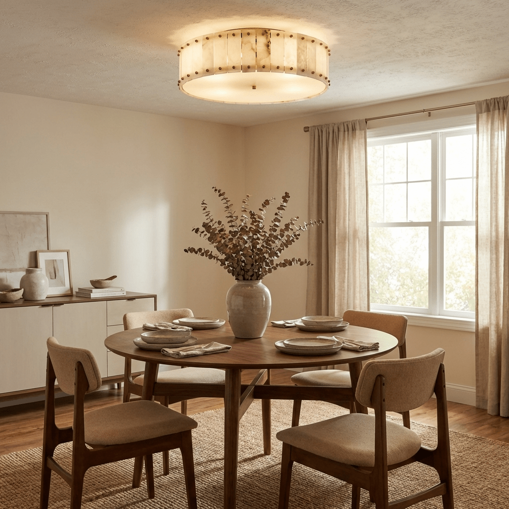 Nocten Alabaster Halo Ceiling Lamp