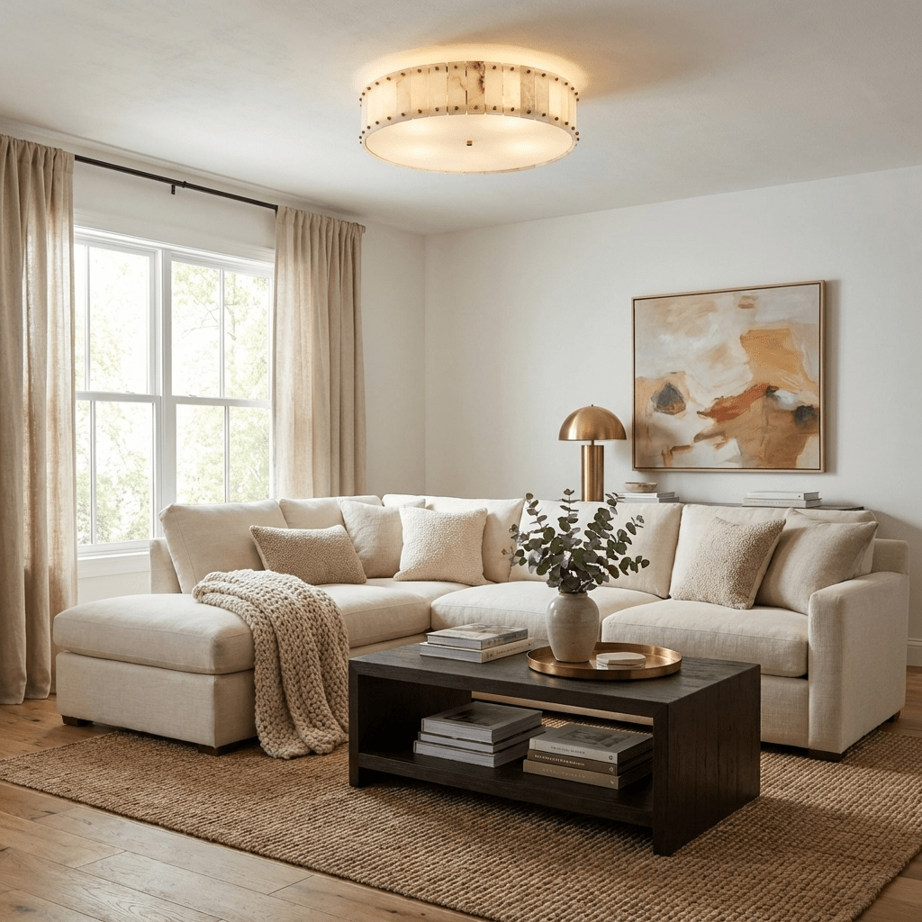Nocten Alabaster Halo Ceiling Lamp