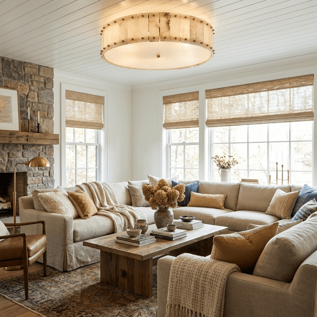 Nocten Alabaster Halo Ceiling Lamp