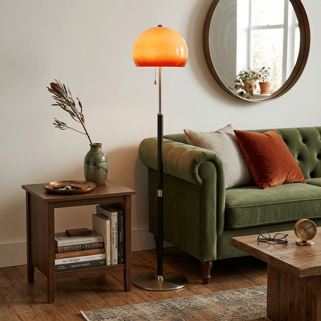 Terielella Amber Dome Floor Lamp