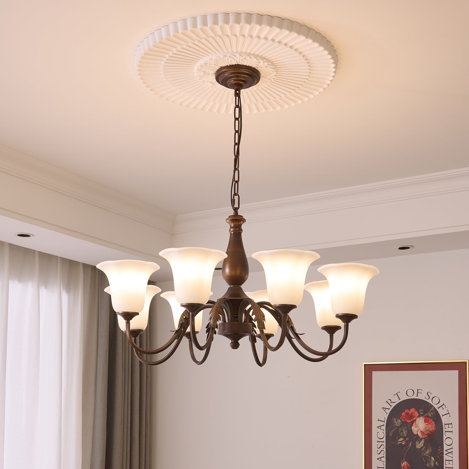 Uveleth Traditional Elegance Glass Chandelier