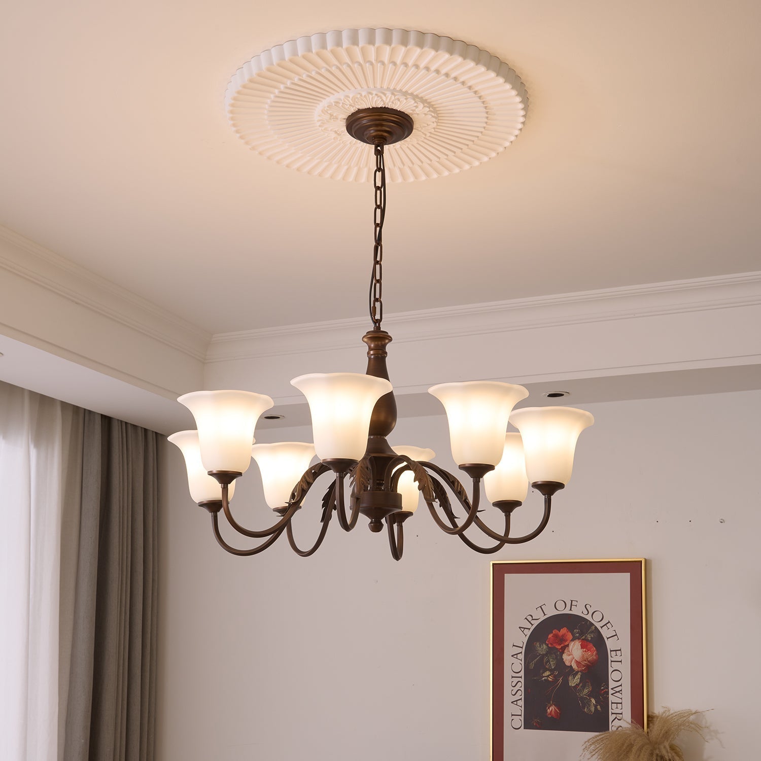 Uveleth Traditional Elegance Glass Chandelier