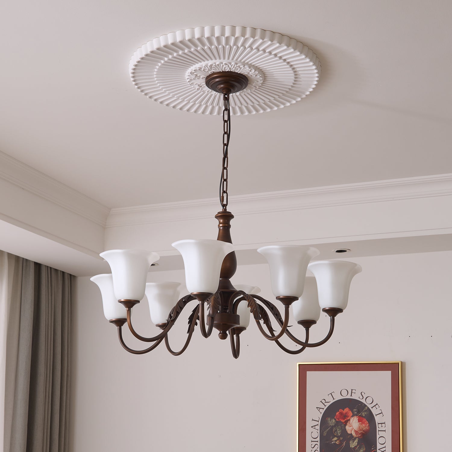 Uveleth Traditional Elegance Glass Chandelier