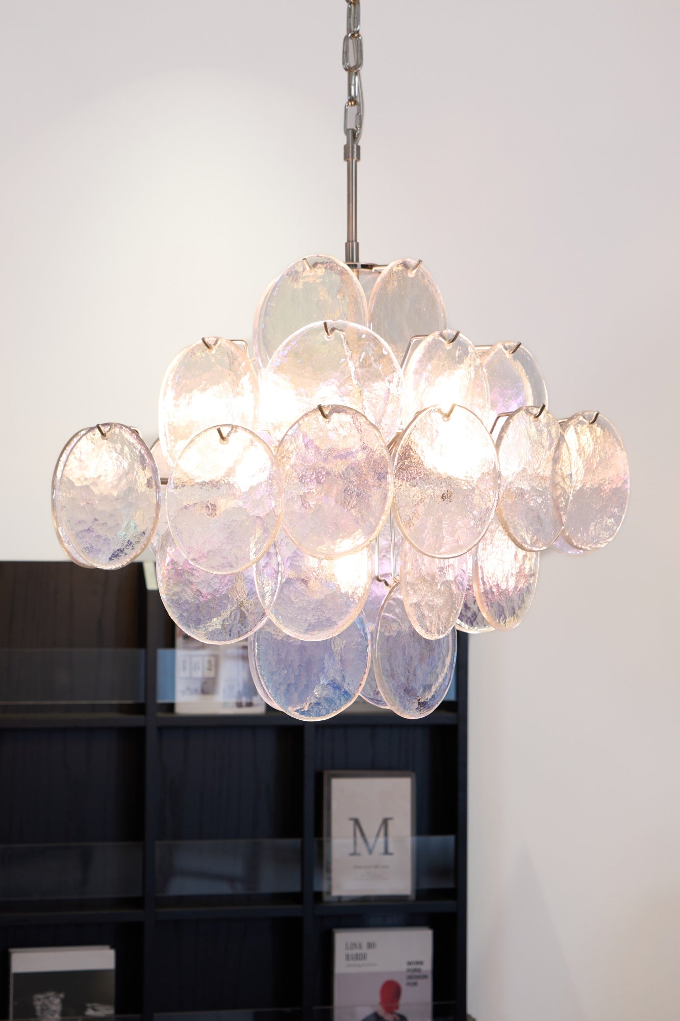 Selerira Chandelier Iridescent Murano Disc Layered