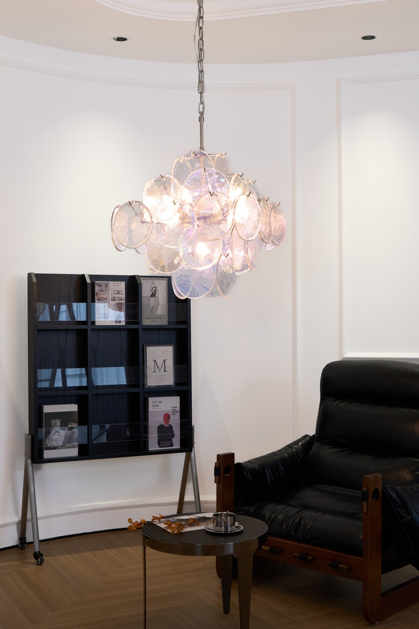 Selerira Chandelier Iridescent Murano Disc Layered