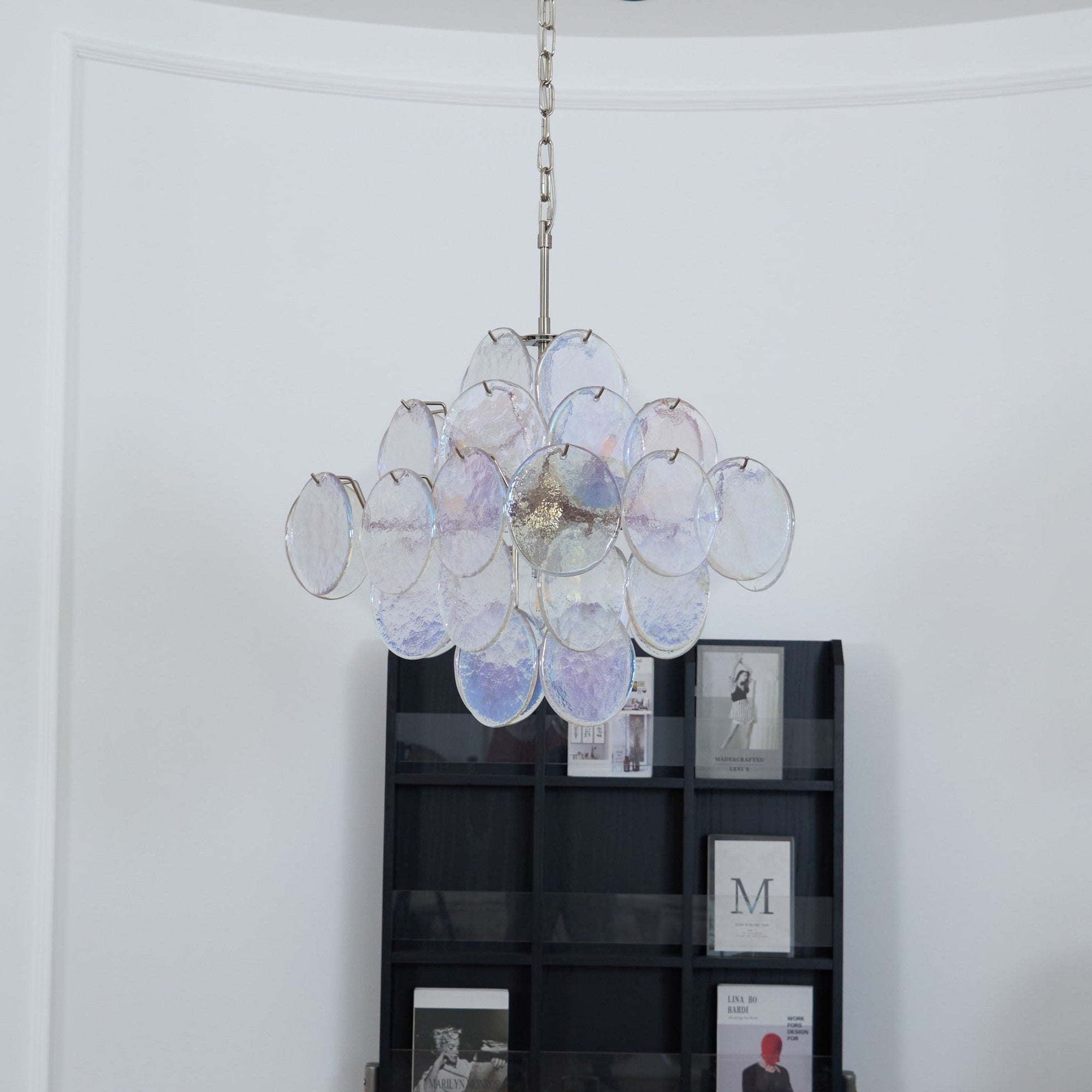 Selerira Chandelier Iridescent Murano Disc Layered