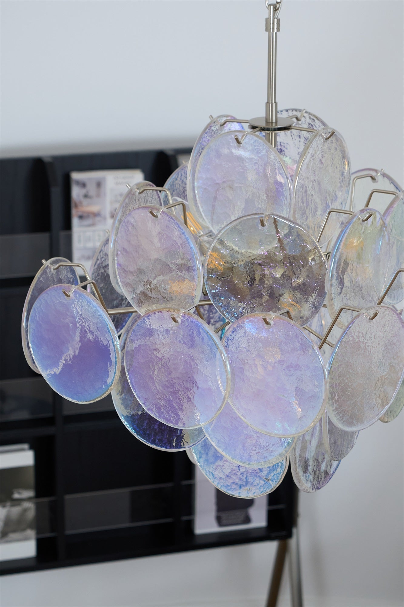 Selerira Chandelier Iridescent Murano Disc Layered