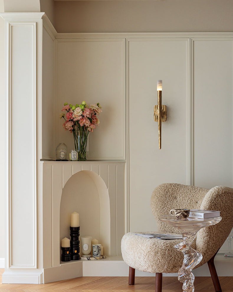 Julius Alabaster Cylindrical Minimalist Wall Lamp