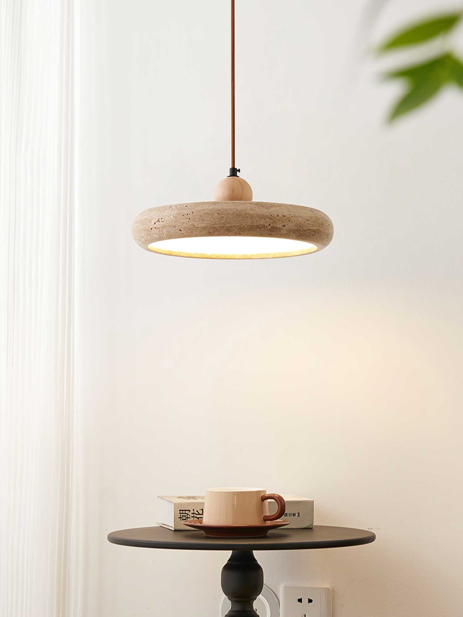 Noraraine Minimalist Travertine Pendant Light
