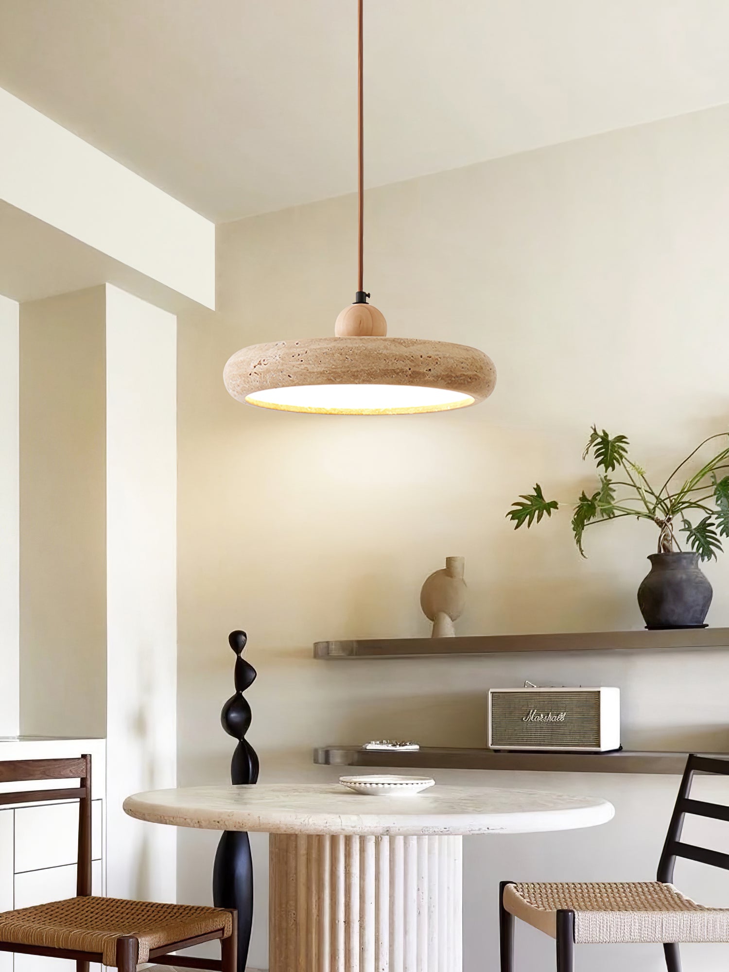 Noraraine Minimalist Travertine Pendant Light