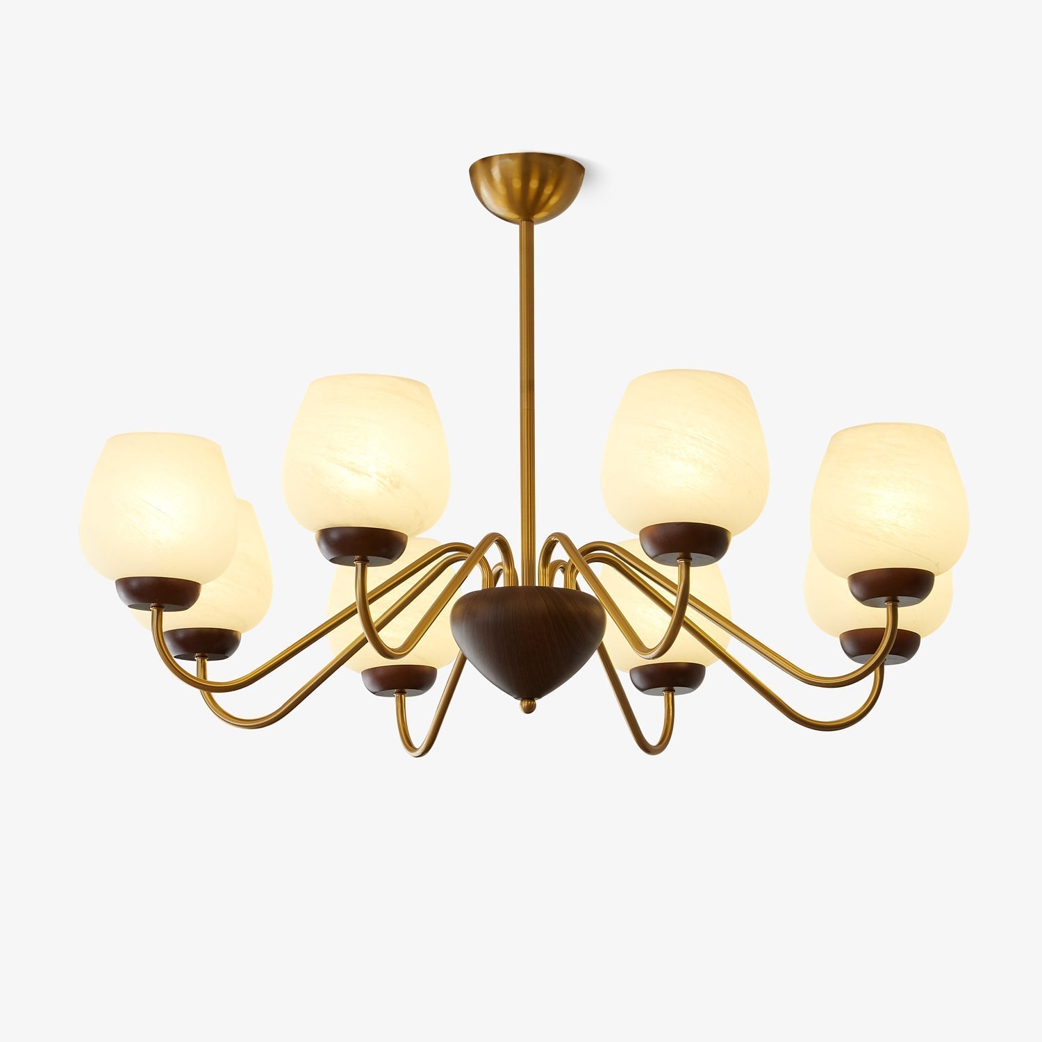 Sytheiel Premium Elegance Wood Glass Chandelier