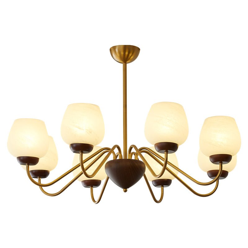 Sytheiel Premium Elegance Wood Glass Chandelier