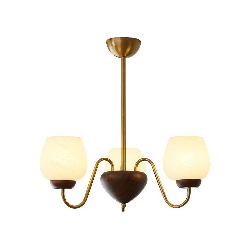 Sytheiel Premium Elegance Wood Glass Chandelier