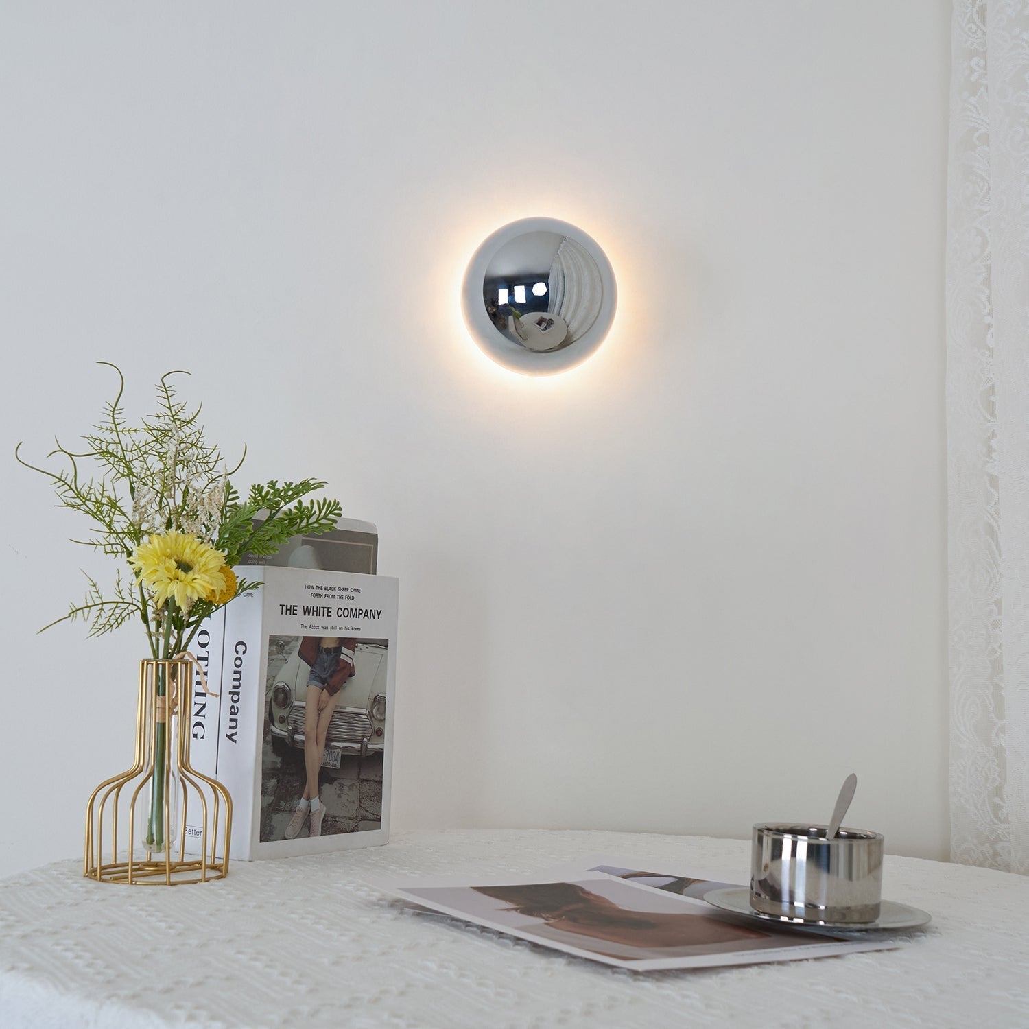 Virixy Modern Minimalist Sphere Sconce Wall Lamp