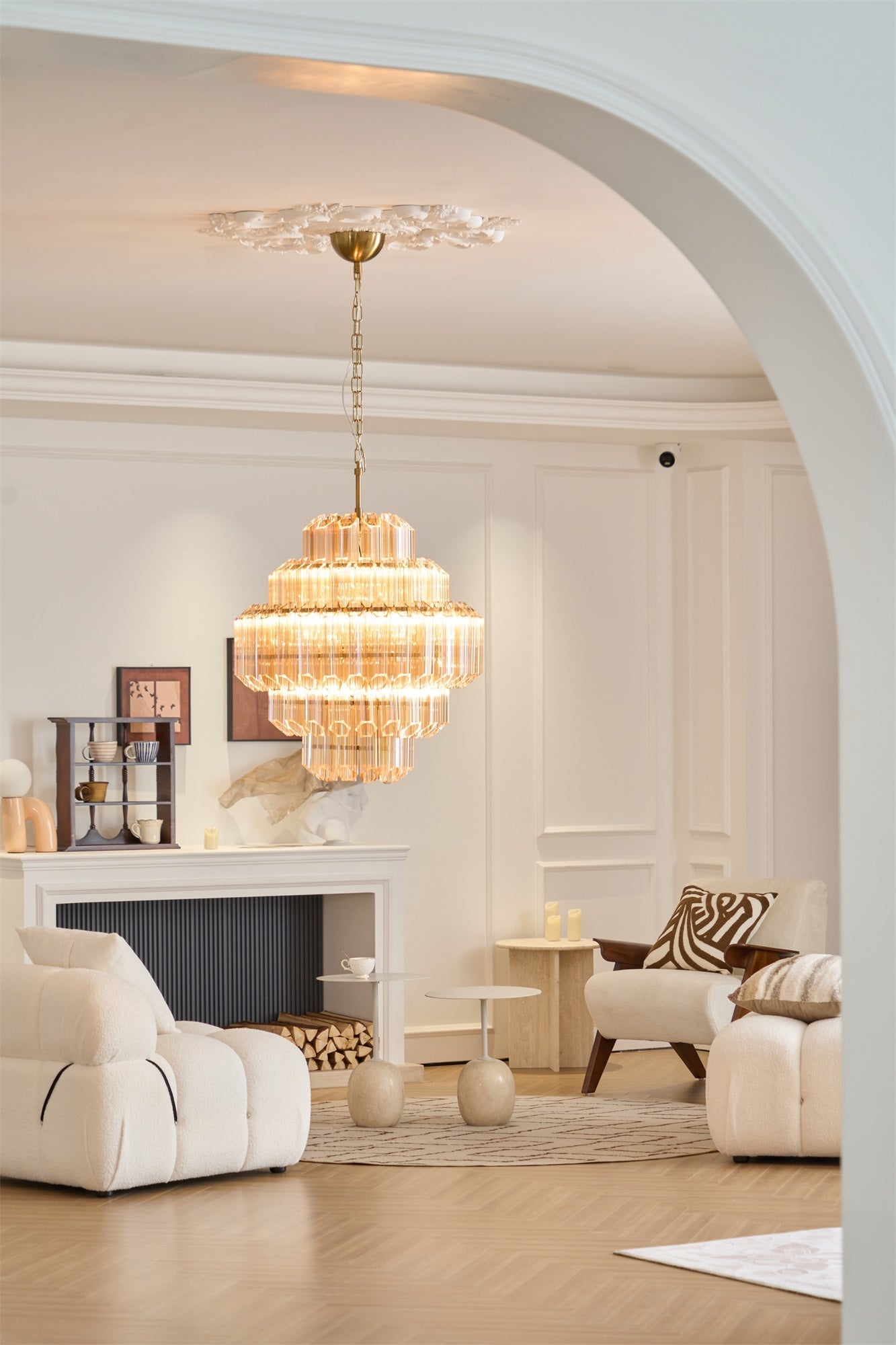 Liorerira Chandelier Aurum Cascade Murano Glass Prism Art