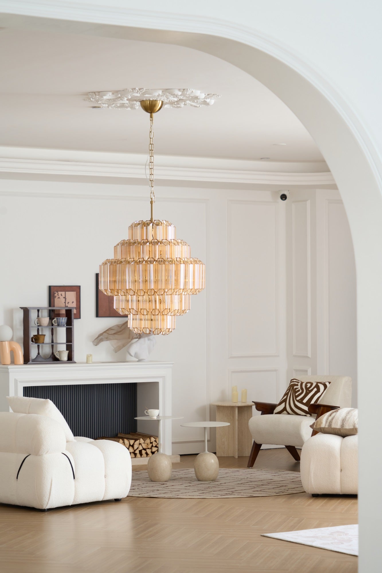 Liorerira Chandelier Aurum Cascade Murano Glass Prism Art