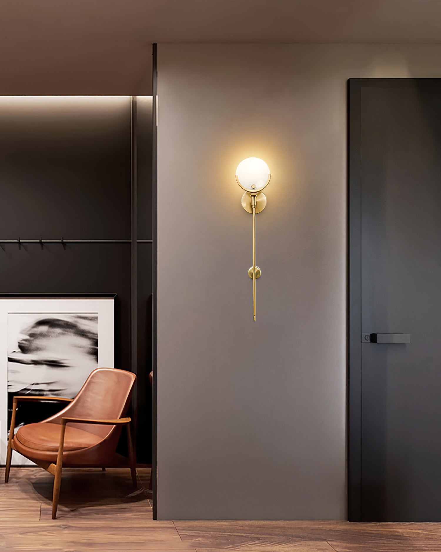 Lumibrook Cradle Alabaster Globe Indoor Wall Light