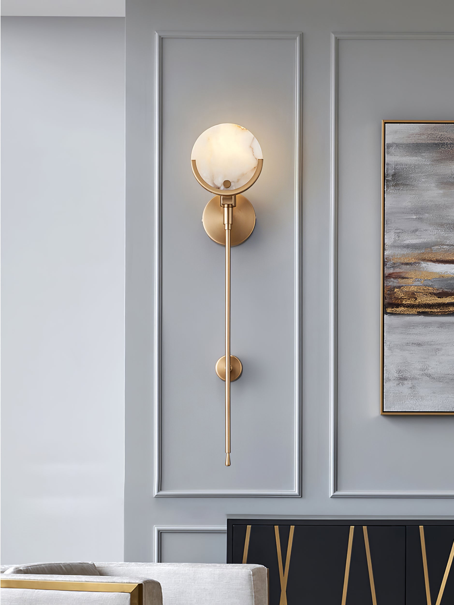 Lumibrook Cradle Alabaster Globe Indoor Wall Light