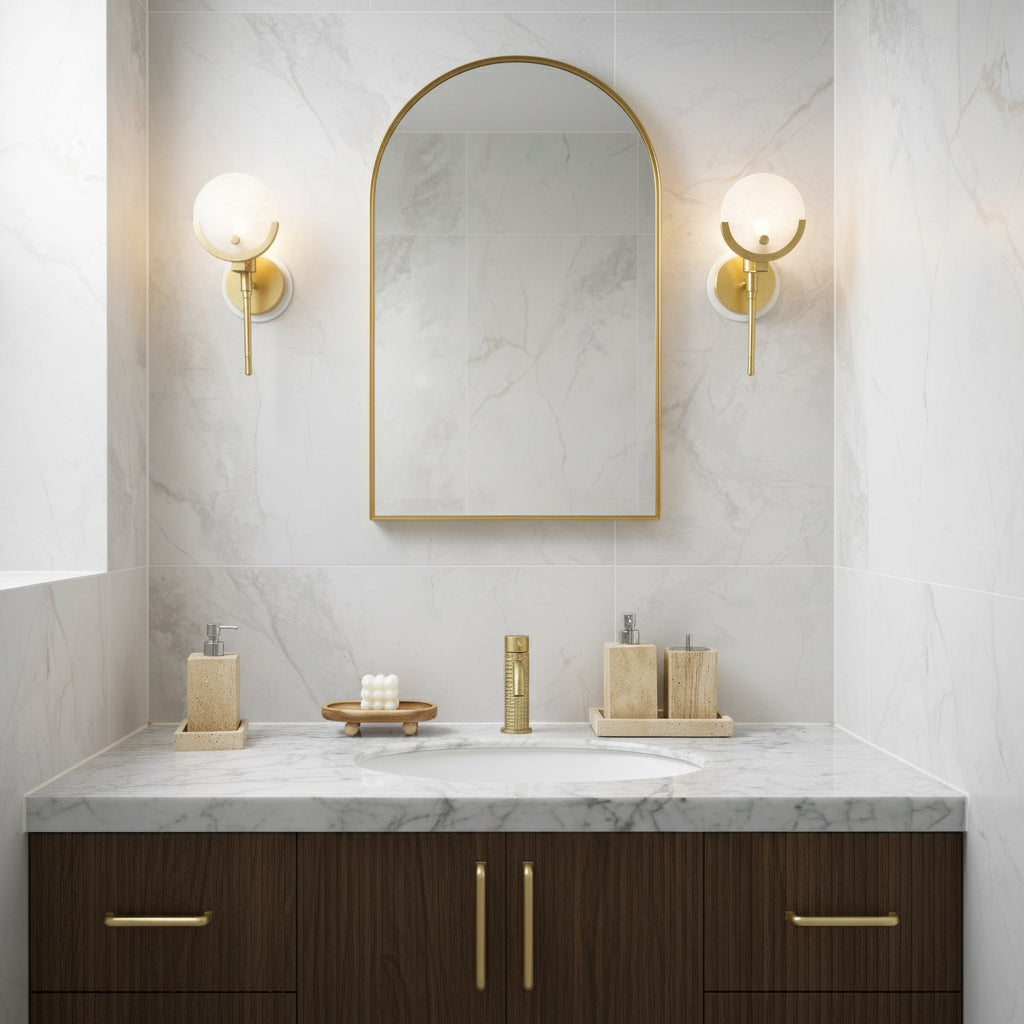 Lumibrook Cradle Alabaster Globe Indoor Wall Light