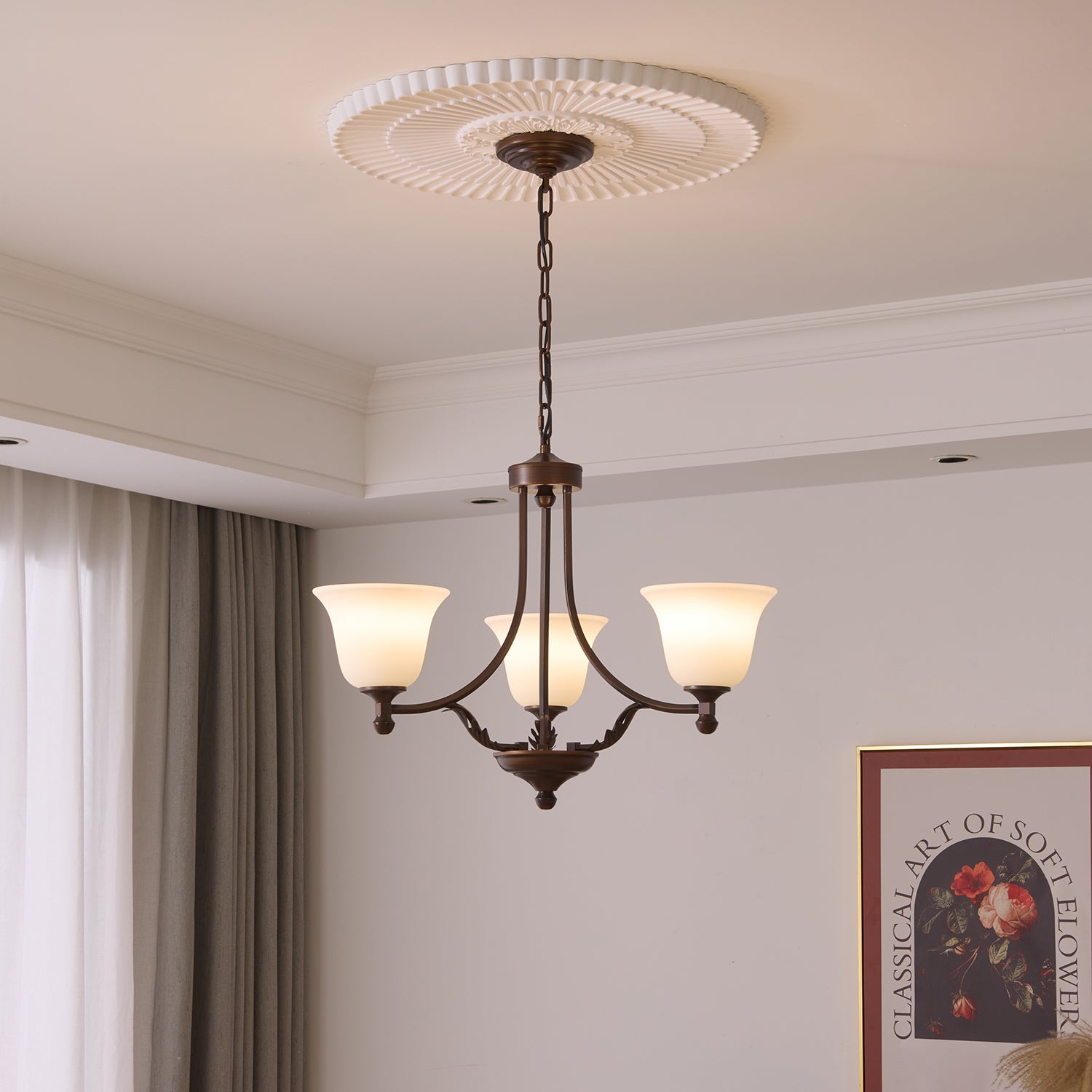 Elorira Traditional Elegance Bloom Glass Chandelier