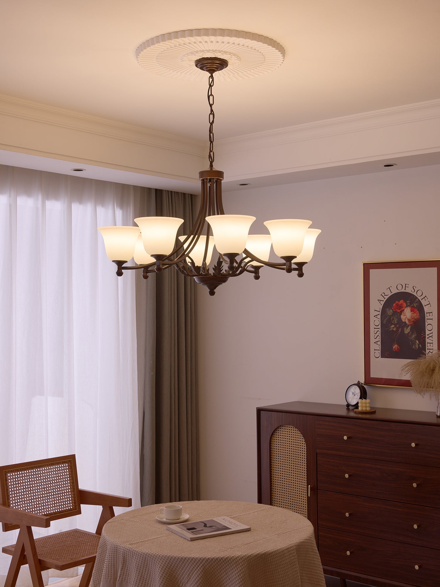 Elorira Traditional Elegance Bloom Glass Chandelier