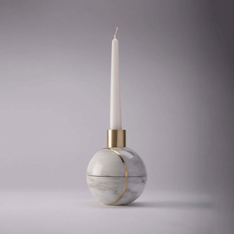 Axis Sphere Marble Candle Holder