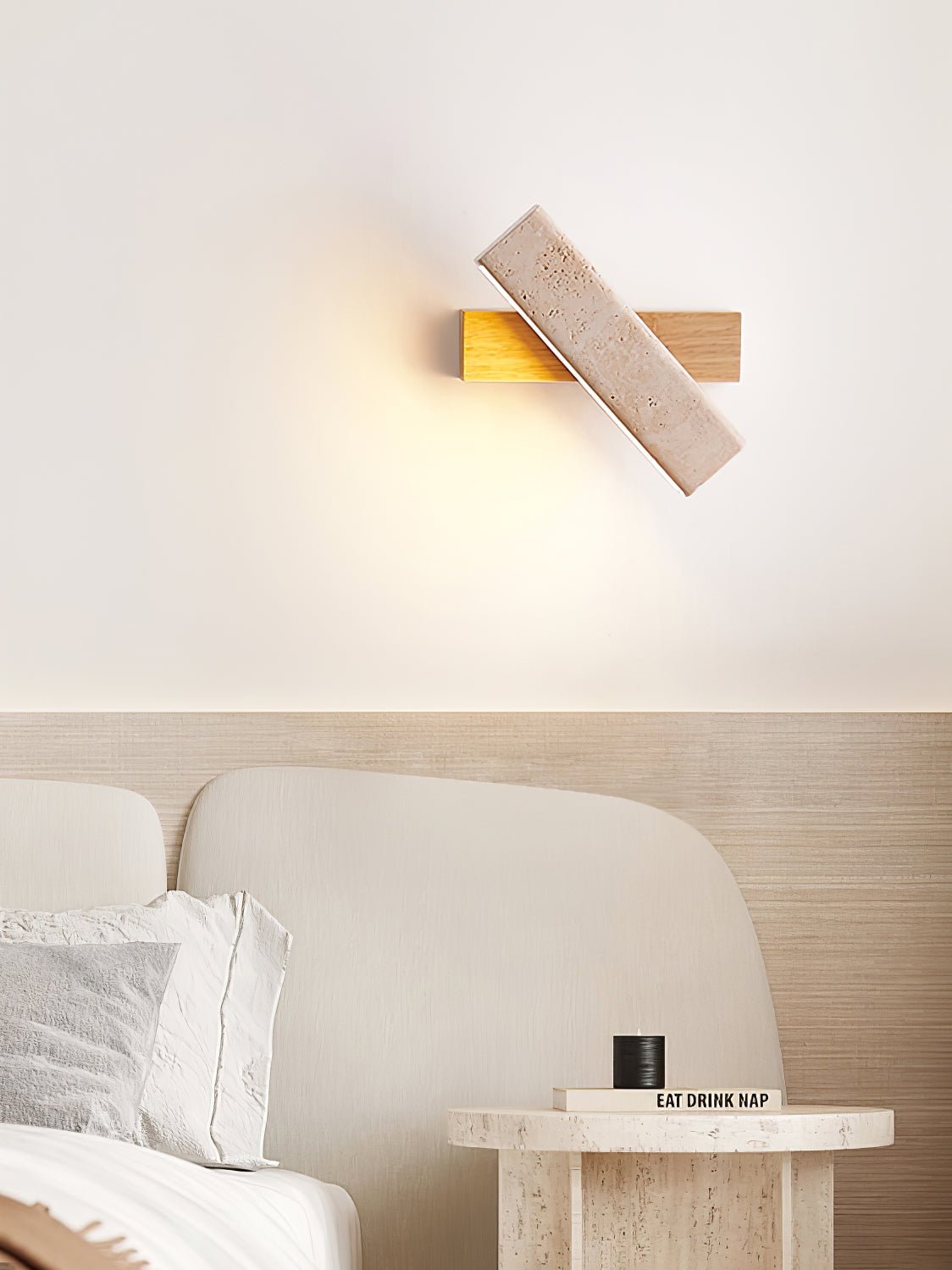 Esorora Rectangular Travertine Wall Light