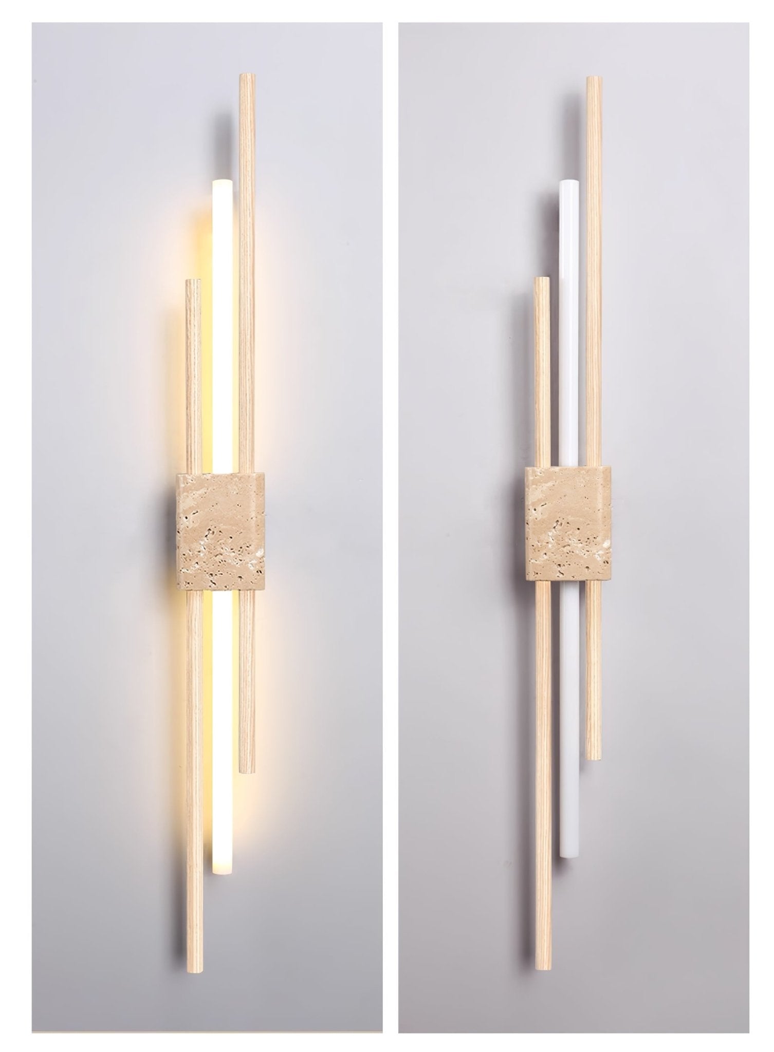 Eden Terra Travertine Wood Walnut Wall Light