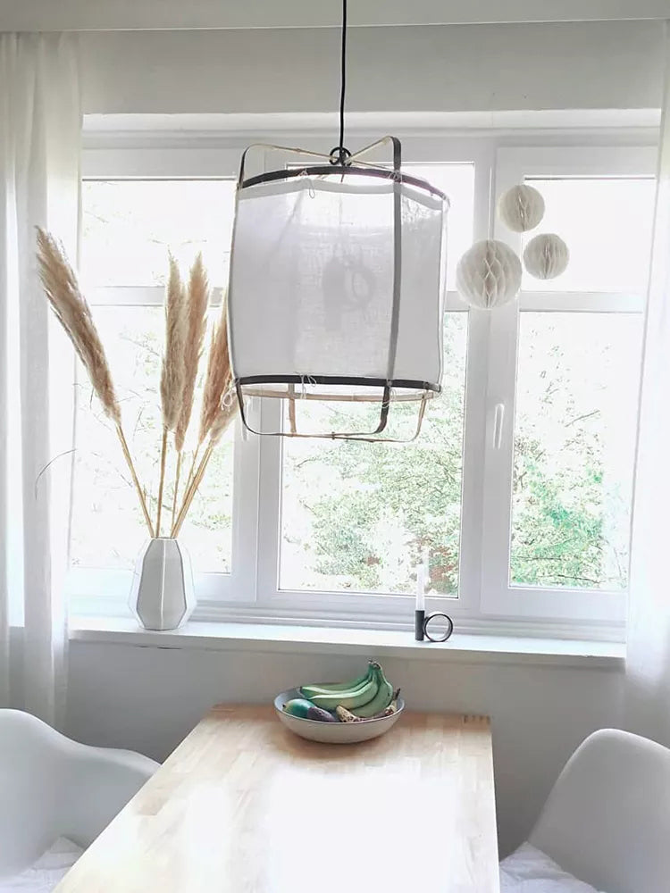 Arioelia Pendant Lamp Bamboo Shade for Living Room