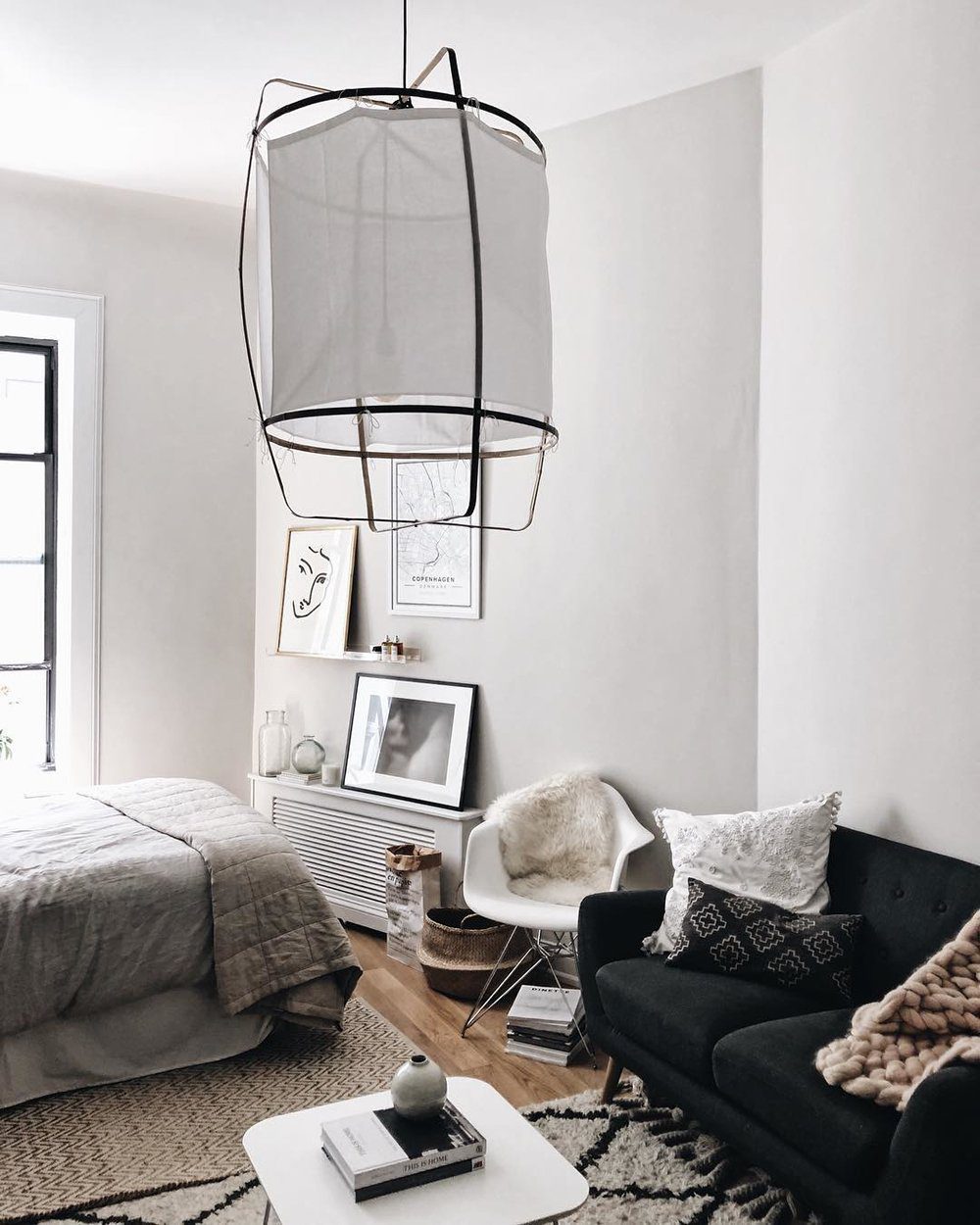 Arioelia Pendant Lamp Bamboo Shade for Living Room