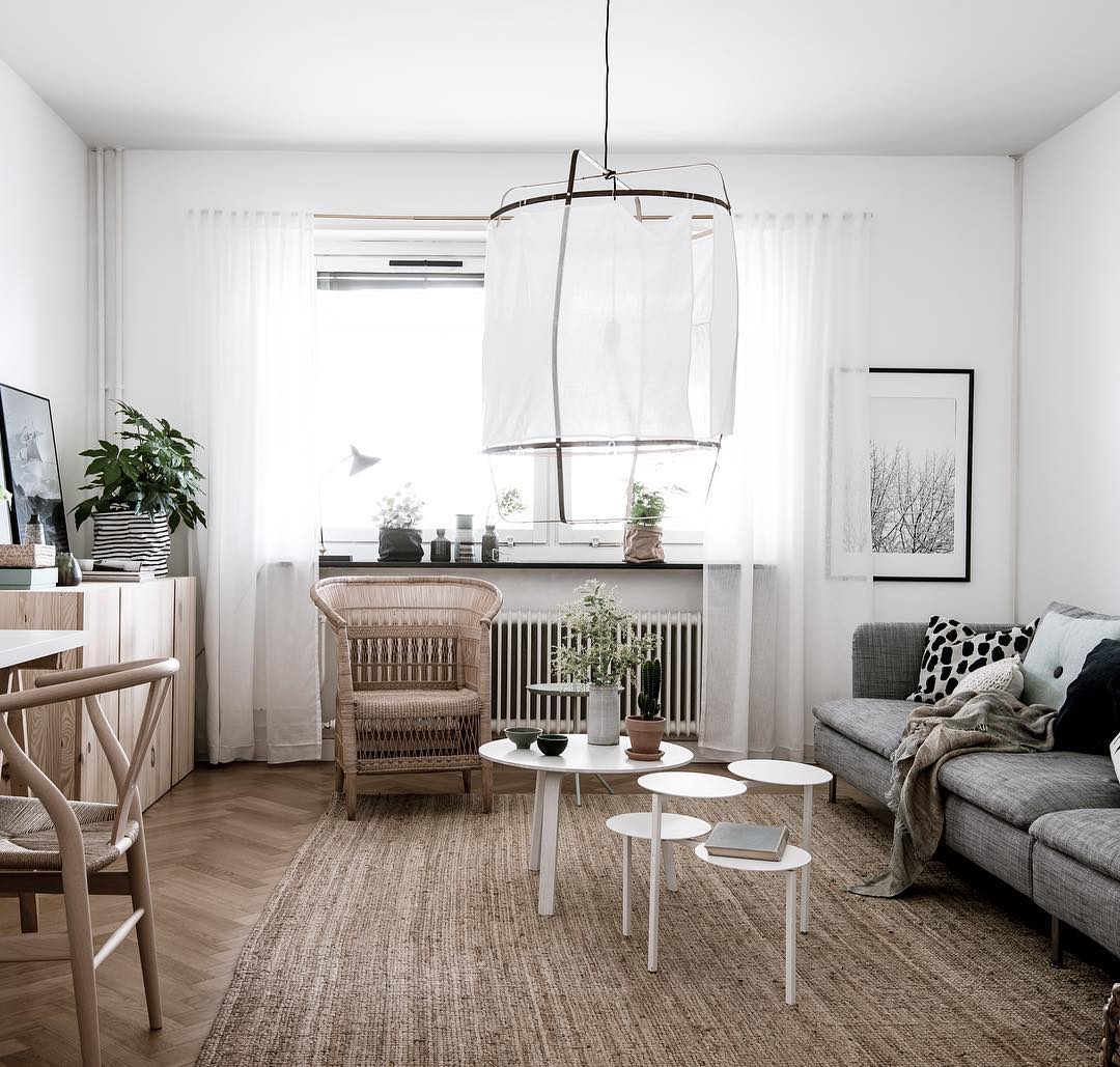Arioelia Pendant Lamp Bamboo Shade for Living Room