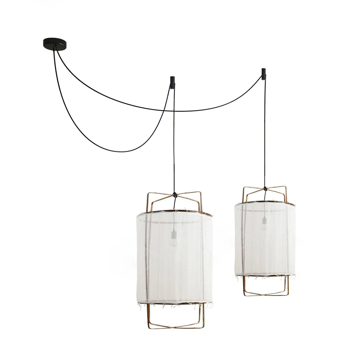 Arioelia Pendant Lamp Bamboo Shade for Living Room