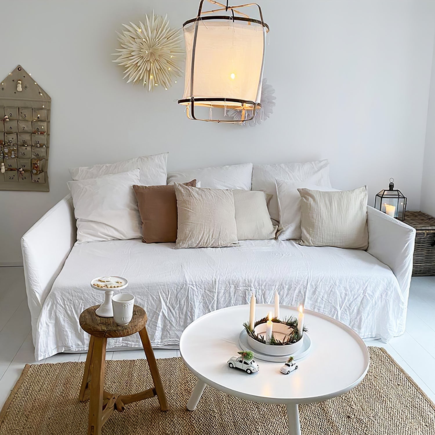 Arioelia Pendant Lamp Bamboo Shade for Living Room