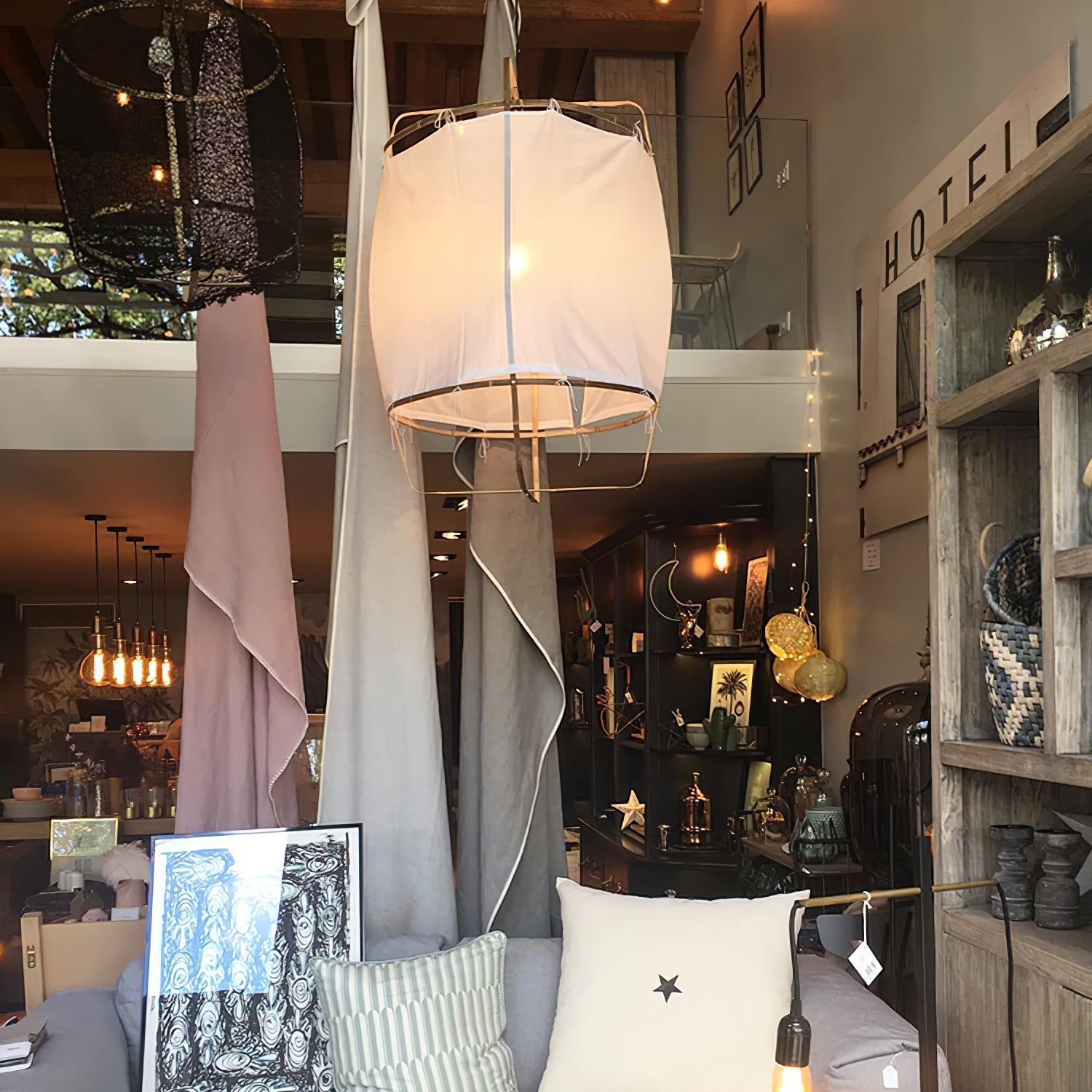 Arioelia Pendant Lamp Bamboo Shade for Living Room